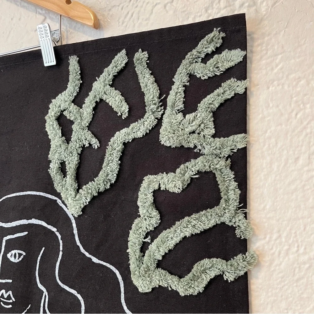 Urban Outfitters Tapestry Woman Hippie Boho Feminist Art Black 30x35